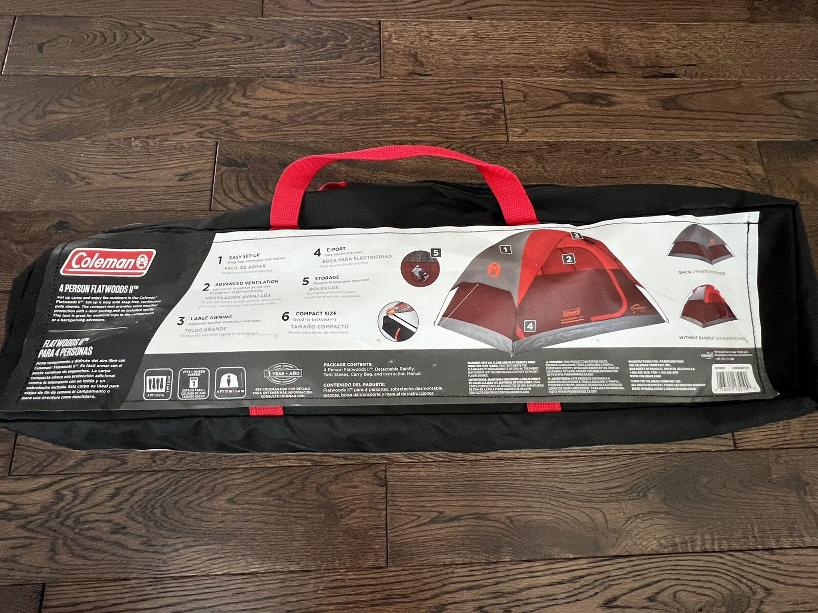 New Coleman Flatwoods II 4 Person Tent, Easy Setup 9ft. X 7ft *SEE