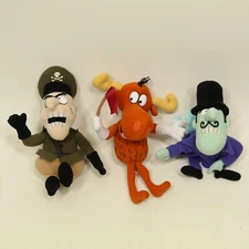 Rocky & Bullwinkle Plush Beanbag Lot CVS Stuffins Boris Bullwinkle