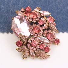 Glamorous, Elegant Rhinestone Flower Brooch - Versatile  Chic Accessory