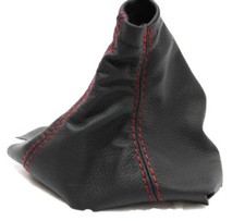 Fits 08-16 Subaru Impreza Wrx Sti Real Leather Manual Shift Boot Wred Stitch