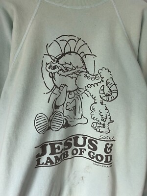 Saint Michael Jesus & Lamb of God Crewneck Sweatshirt - Size Saint Michael Jesus & Lamb of God Crewneck Sweatshirt - Size