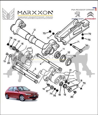 PEUGEOT 205 306 309 CITROEN ZX XSARA Rear Axle Arm Repair Kit +