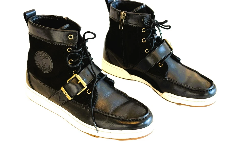 Polo Ralph Lauren Black Women's Ranger Sneaker Boots, Lightly Worn,size 9.5 - Image 2 of 4