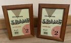 Vintage Lot (2) Matching Solid Wood Picture Frames Art Decor Gallery Wall