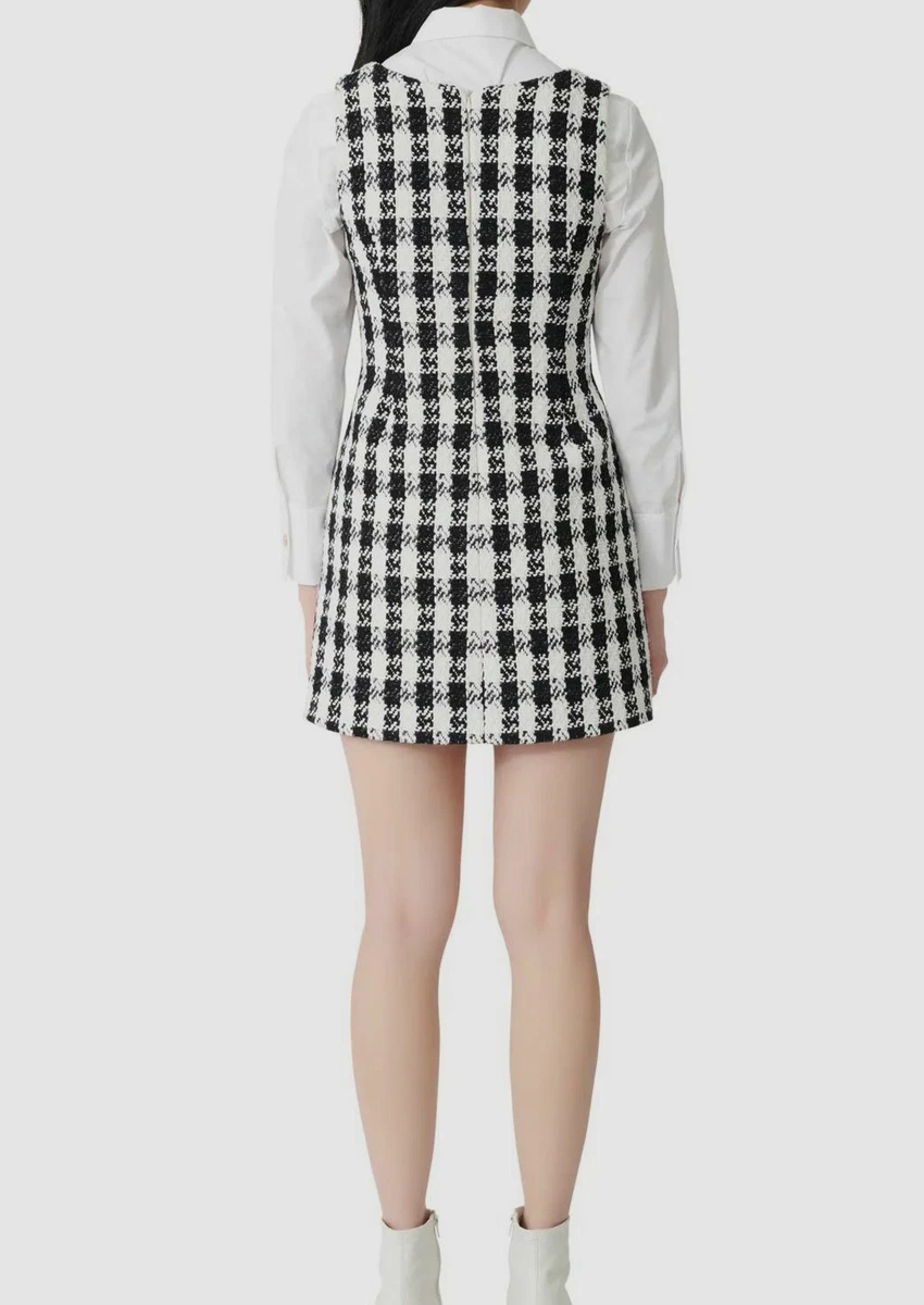 Maje black hotsell and white dress