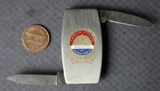 1960s Era Vietnam War & Korea AMVETS Zippo metal pocketknife / moneyclip SCARCE-