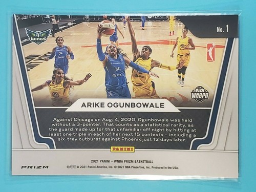 2021 Panini Prizm WNBA Widescreen GREEN Arike Ogunbowale Dallas Wings #1 - Picture 2 of 2