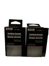  2PK Tool Bench Sanding Sponge Medium / Fine Grit Use Wet or Dry Rinse and Reuse