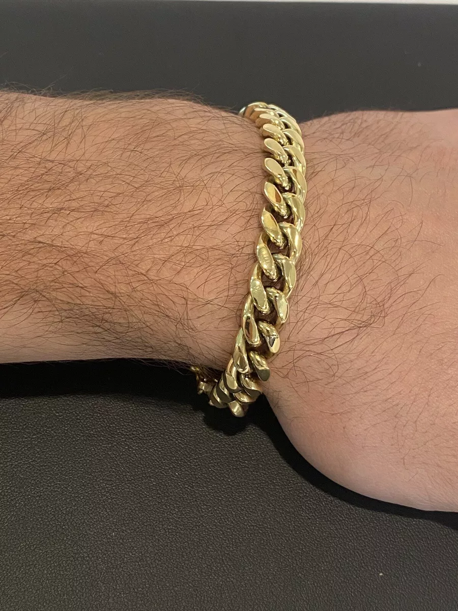 18k Gold Layered Double Cuban link bracelet In Available in Size 8 Inc –  Bella Joias Miami