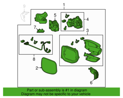 Honda 76250-TM8-A12ZC Left Door Mirror for 2010-2014 Insight EX