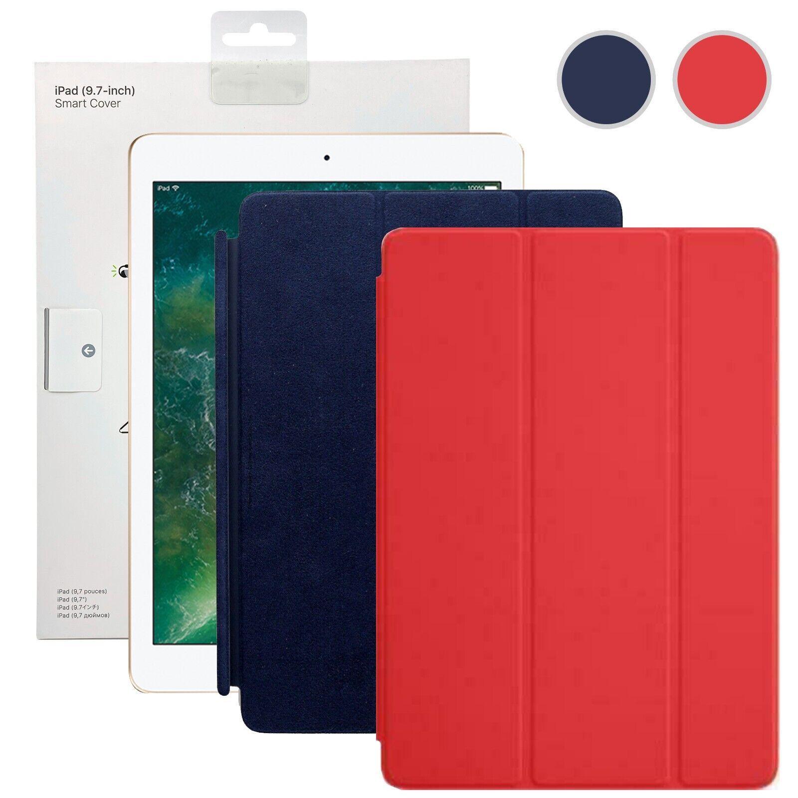 Ruin astronaut bassin OEM Apple Smart Cover for iPad 9.7 inch 5th &amp; 6th Gen and Air 1 &amp; 2  Blue or Red | eBay