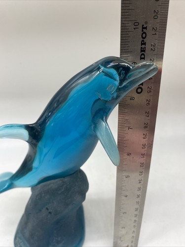 1996 WYLAND 9 Inch Blue Lucite Dolphin, Lucite Art, - Bild 13 von 13