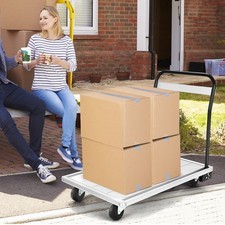 350kg Foldable Platform Truck Heavy Duty Flat Bed Trolley with 4 TPR Wheels