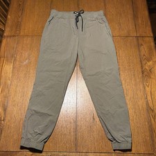 RSQ Men s Jogger Pants Army Green Elastic Waist Drawstring Size L Nylon Rayon