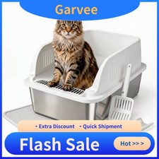 For Big Cats Stainless Steel Cat Litter Box, XL Extra Large High Sided Open Top