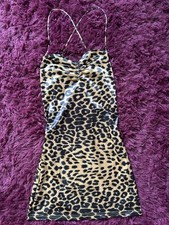 Cheetah Print short Dress, zipper in the back, worn one time size M womens