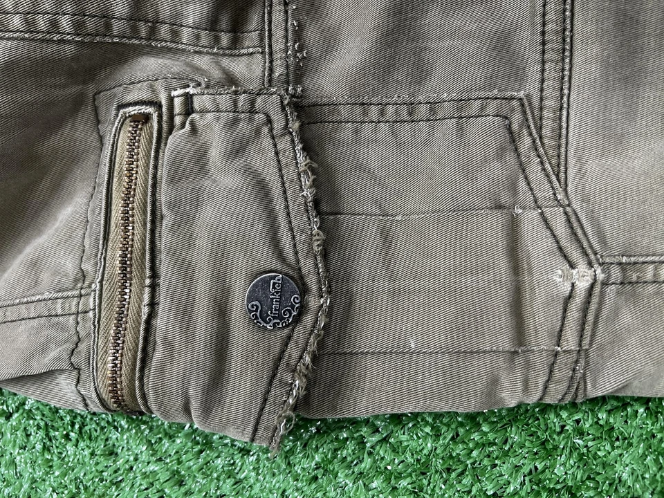 Frankie B Pants Womens 29 Olive Green Cargo Moto Skinny Zip Pocket Made USA - Image 3 of 4