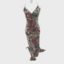 Windsor Tropical Maxi Dress Womens Small Navy Boho Vacay Resortwear Island