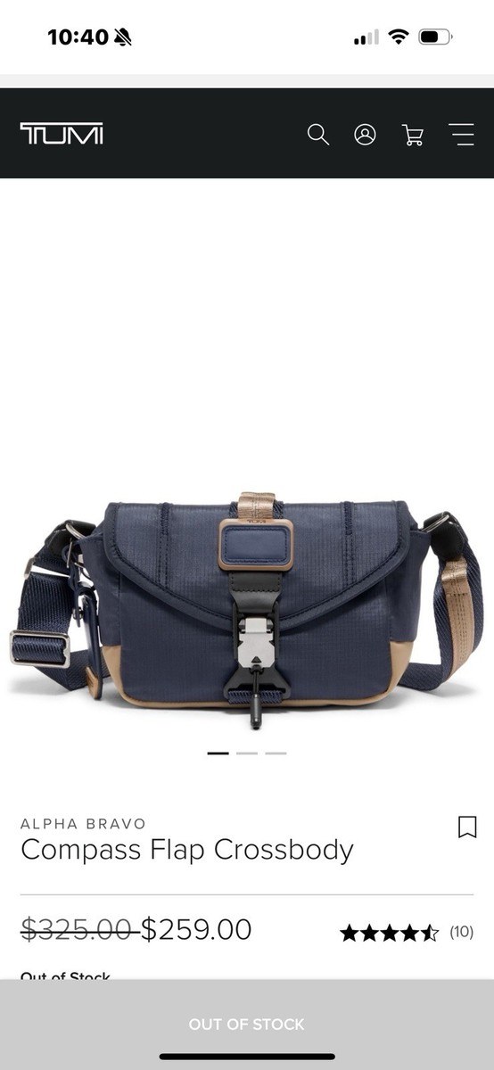TUMI Alpha Bravo Compass Flap Crossbody Bag Midnight Navy Khaki