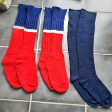 Vintage 80s Ski- Langlauf Strümpfe rot blau Gr 43