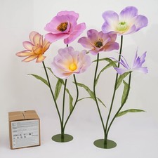 Giant Artificial Flower 6 Heads Party Banquet Backdrop Decor Pink/Yellow/Purple
