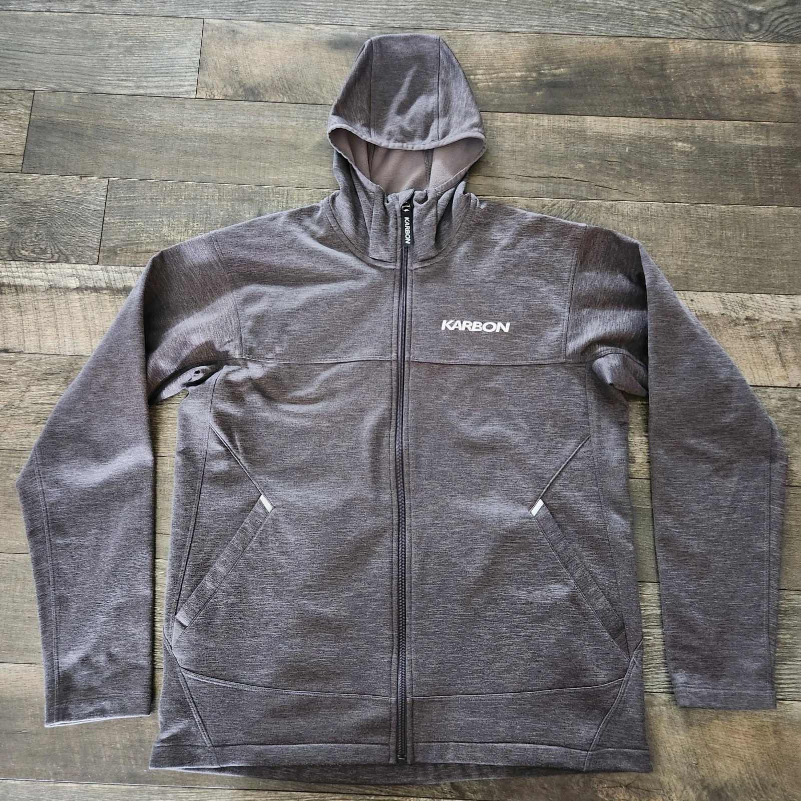 Karbon Full Zip Hoodie Sweatshirt Mens XL Heather Gray Ski Snowboard Activewear