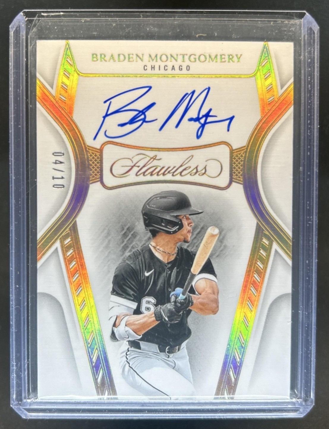 2025 Panini Flawless Braden Montgomery Draft Signatures Gold Auto #/10 White Sox