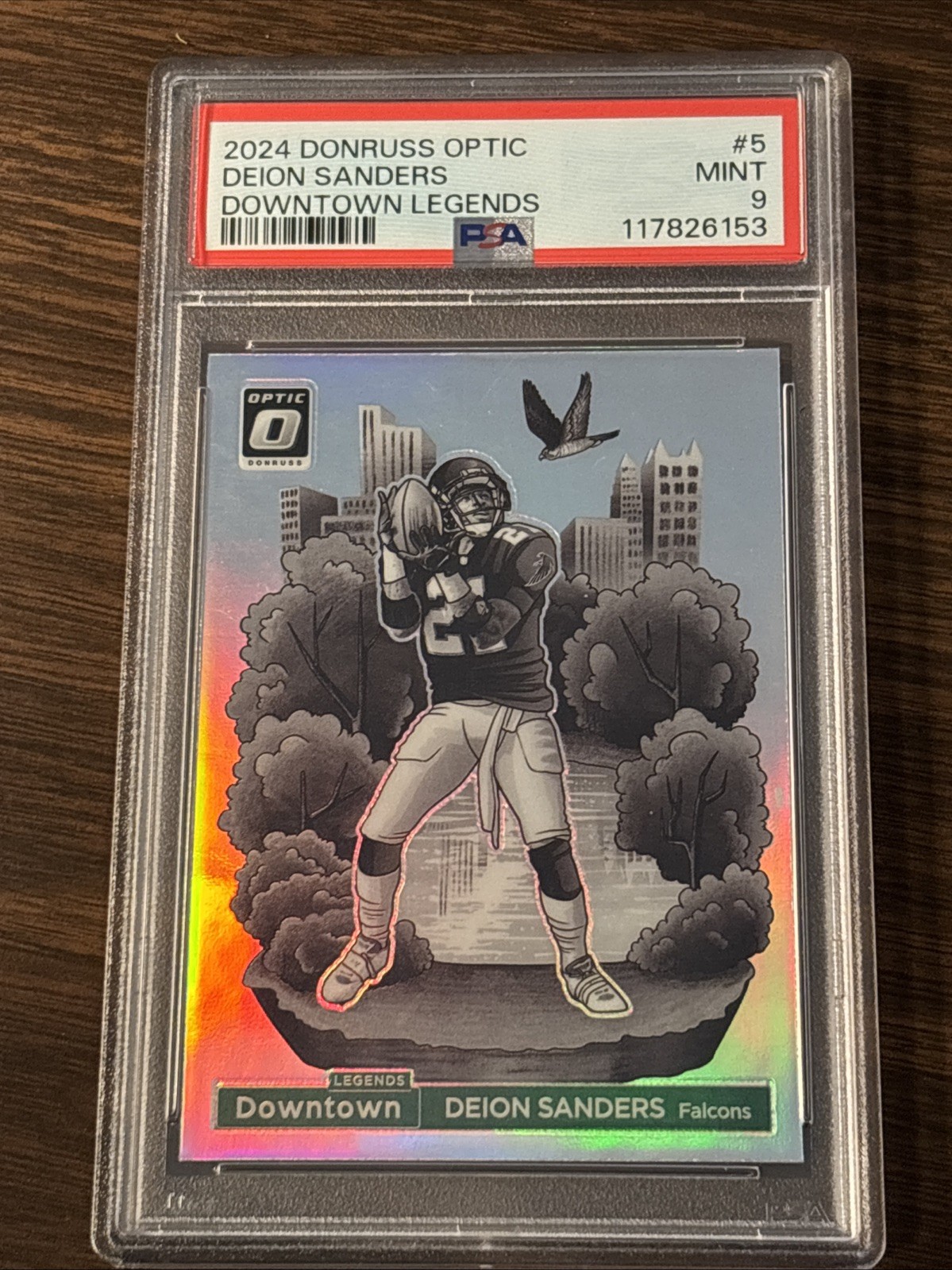 2024 Donruss Optic DEION SANDERS DOWNTOWN Legends #5 PSA 9 MINT Falcons