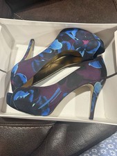 Nine West Women's Peep Toe Blue Blossom Pumps Size 9