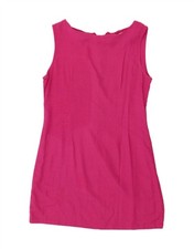 VINTAGE Womens Sleeveless Sheath Dress UK 16 Large Pink Viscose AR13