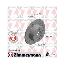 Zimmermann 400.1409.52 Bremsscheibe Hinterachse f&uuml;r Mercedes Benz Mercedes Benz