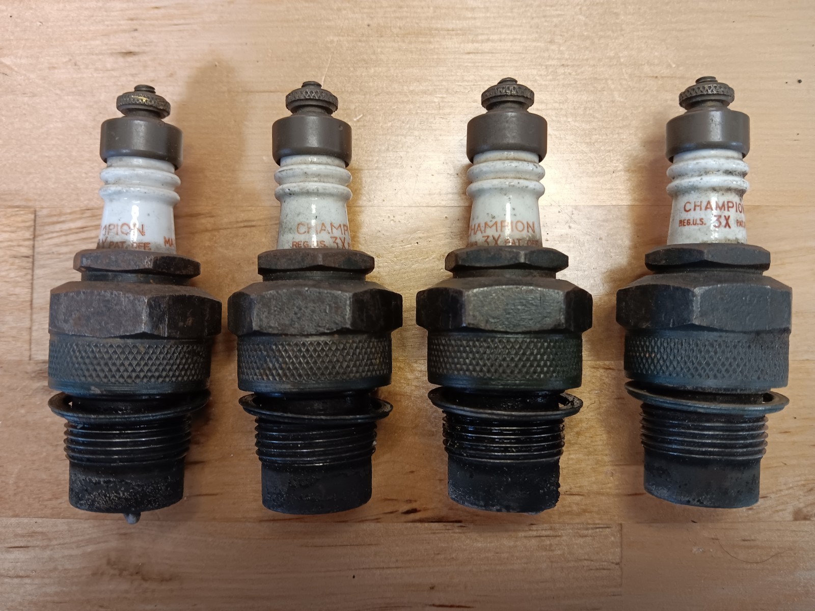 Champion 3X Spark Plug Set of 4 Plugs Model A Ford 1928-1931