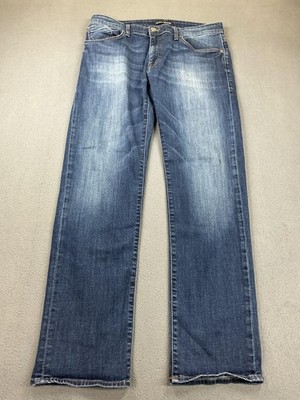 Mavi Jeans Mens 35x34 Blue Straight Leg Stretch Denim Medium Wash Classic Fit
