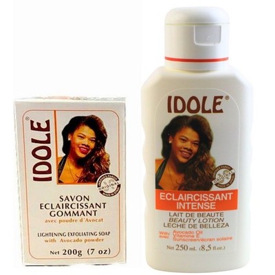Lightening Exfoliating Soap & Beauty Lotion With Avocado Powder Idole 200g & 250