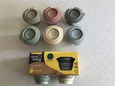 Vital Baby Nourish Store & Wean Food Pots 60ml 4m+, Leakproof, Stackable x 12