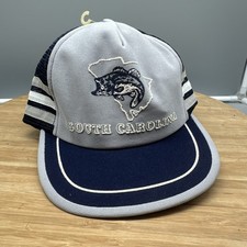 Vintage South Carolina Bass Fishing Hat SnapBack Rope Trucker 80s Made In USA
