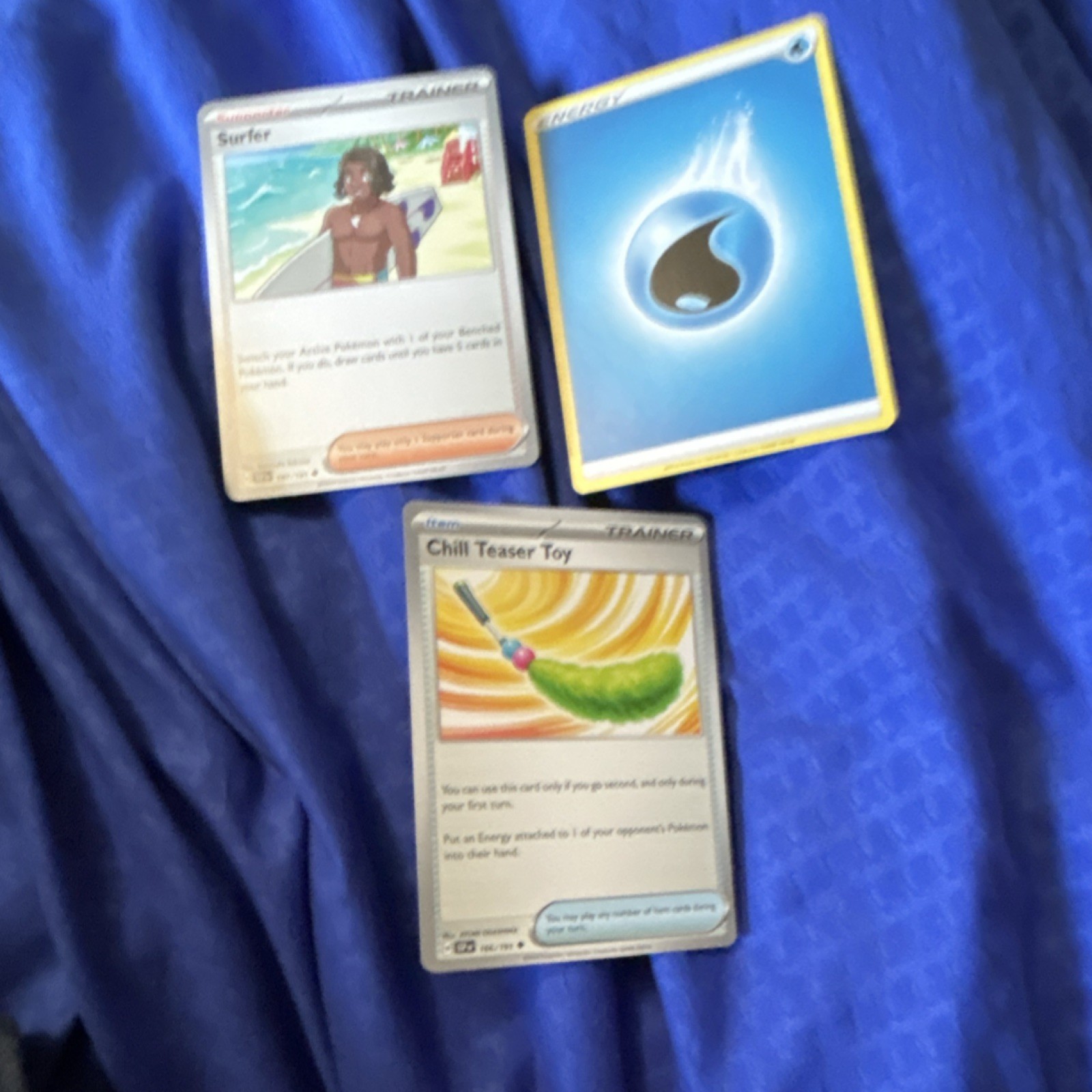 Pokémon TCG Trainer & Energy Card Lot Surfer Chill Teaser Toy 3 Cards 2022