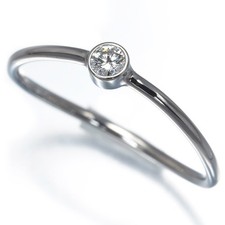 Auth Tiffany&Co. Ring Diamond Wave Single-row US6.5-6.75 950 Platinum