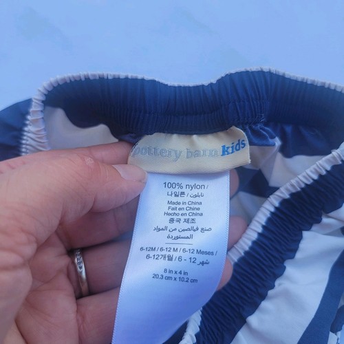 Pottery Barn Kids Swim Diaper Cover Navy White Stripe 6-12 months - Picture 3 of 4