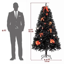 Leadzm 6ft 1050 Branches PVC Christmas Tree Black