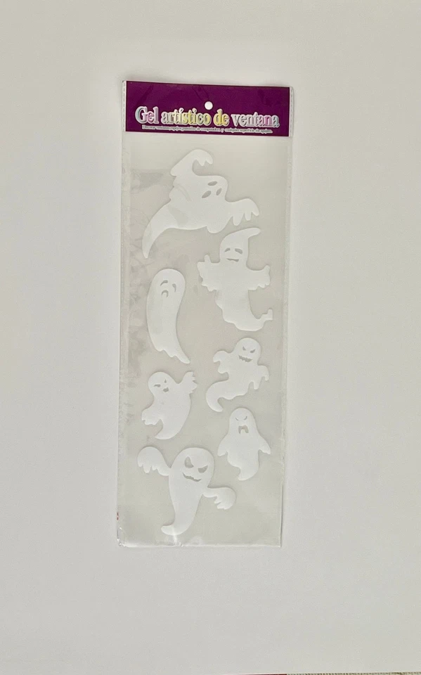 3-Pack Halloween Gel Window Clings – Ghosts & Pumpkins – Reusable Window Sticker - Image 3 of 4