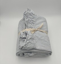 Pottery Barn Teen Washed Cotton Ruffle Stripe Sheet Set  Full  Chambray
