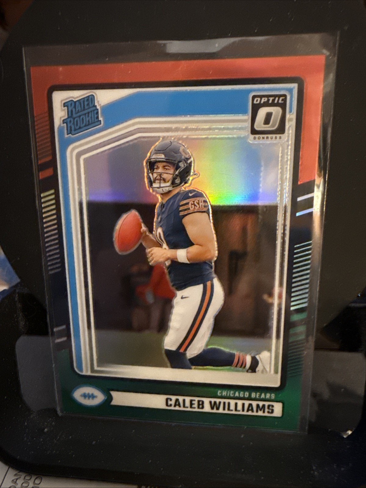 2024 Panini Donruss - Caleb Williams #327 Optic Preview Red & Green Prizm (RC)