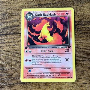 1995 dark rapidash pokemon card value Dark Rapidash 1st Edition