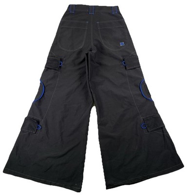 Macgear macgirl 00s rave pants ネイビー Macgear Rave Pants Size 28 Black Blue Distressed Wide Leg Stash