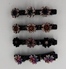 4 PCS Braided Hair Clip Sparkling Crystal Rhinestones Braided Hair Clips
