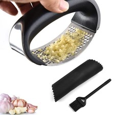 Garlic Press Rocker Stainless Steel, Mincer Tool with Black