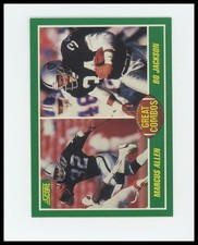 1989 Score #284 Great Combos - Marcus Allen & Bo Jackson Football Card