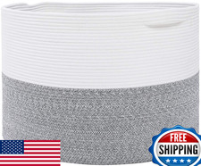 24"x17" Large Cotton Rope Basket Woven Storage Clothes Towels Blankets