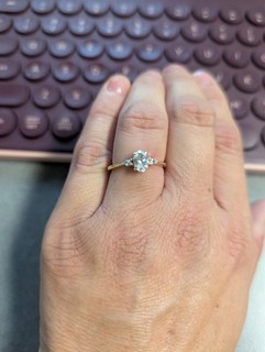 18K Yellow Gold Aria Diamond Ring .55 Carat Oval Ideal Cut F Color VS1 Clarity